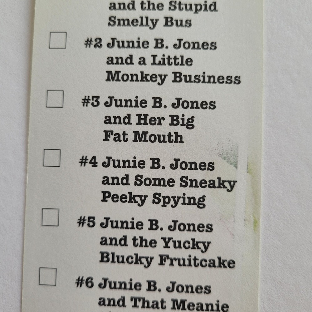 Vintage 90s Junie B. Jones Bookmark 1992 Denise Brunkus Reading List 676-76038-4 - Picture 12 of 14